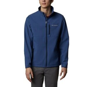 COLUMBIA Mens Ascender Softshell Front Zip Jacket Blue Collegiate Navy X-Large